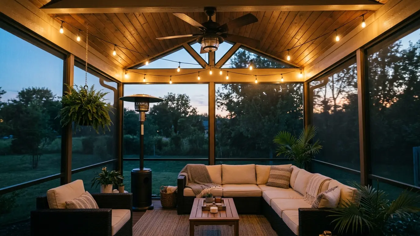 Fans, Heaters and Lighting for Screened Patios in Nashville and Middle Tennessee